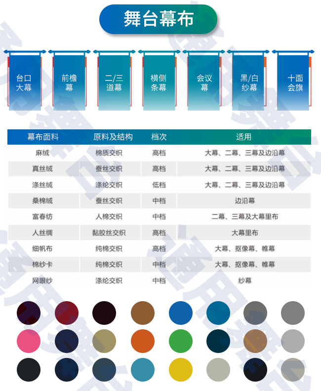 裝飾炫麗舞臺，提升演出效果！通用舞臺教您一圖看懂舞臺阻燃幕布
